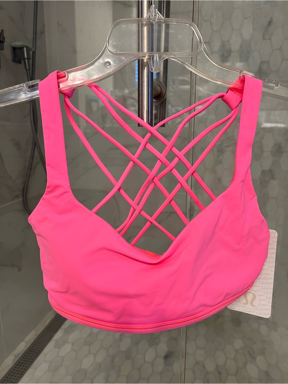 lululemon Free to Be Bra Wild Crisscross Back Sports Bra - Hot Pink
